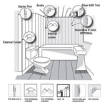 Large White Concrete 1.0m x 2.4m Shower Panel