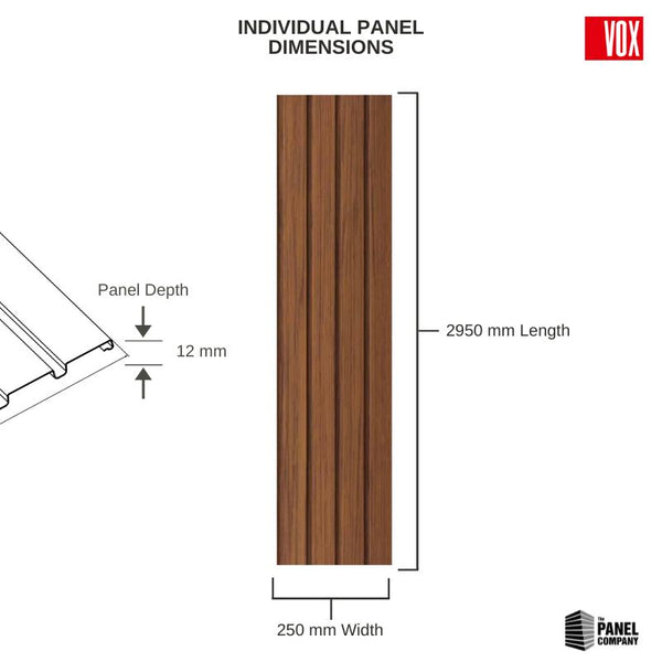 Walnut - Vox Fronto Slat Wall Panels