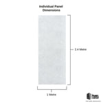 Large White Concrete 1.0m x 2.4m Shower Panel