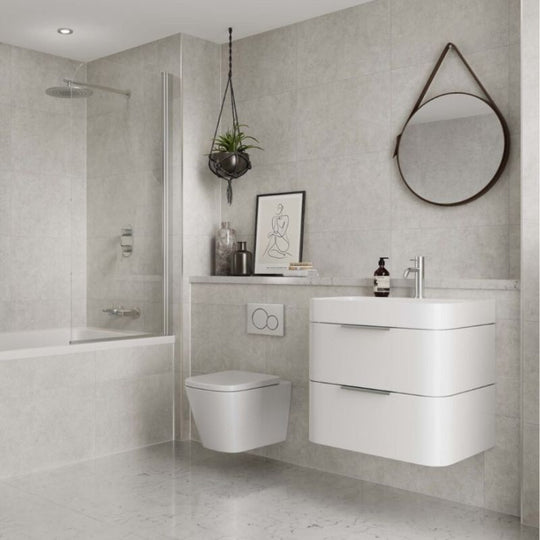 Multipanel White Mineral Large Tile Effect Shower Panel – Panel Company