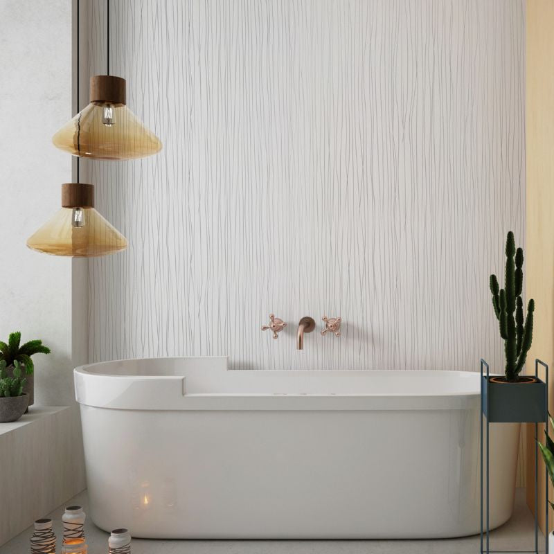 Large Shower Panel White Gloss PVC Cladding The Panel Company