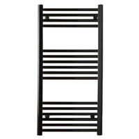 Kartell 22mm Central Heated Straight Towel Rail Black