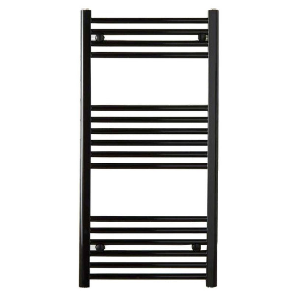Kartell 22mm Central Heated Straight Towel Rail Black