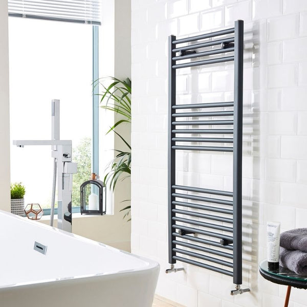 Kartell 22mm Central Heated Straight Towel Rail Anthracite