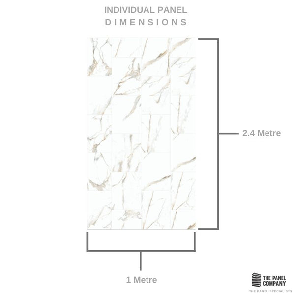 Premium Large Onyx Beige 1.0m x 2.4m Shower Panel