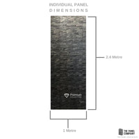 Premium Large Natural Stone Anthracite 1.0m x 2.4m Shower Panel