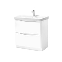 Kartell Arc 800mm Floor Standing 2 Drawer Unit & Ceramic Basin - White