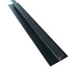 Black aluminum extrusion profile for window or door frame on a white background