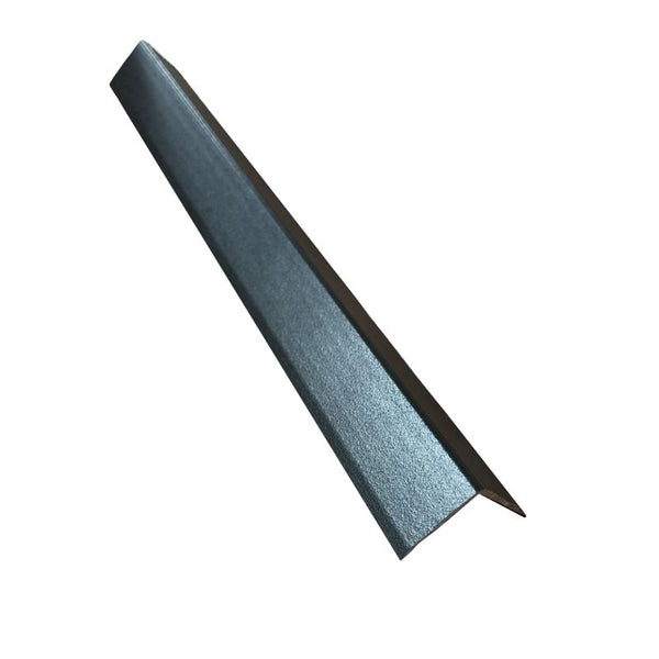 Close-up of metal file tool with a tapered end on a white background, used for sharpening, smoothing, or finishing metal objects.