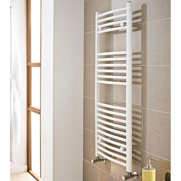 Kartell 22mm Central Heated Straight Towel Rail White