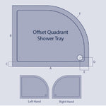 Kartell K-Vit Offset Quad Shower tray LH & RH | Multiple Sizes Available