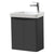 Kartell Arc 500mm Wall Mounted 2 Door Cloakroom Unit & Ceramic Basin - Matt Graphite