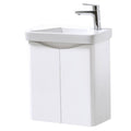 Kartell Arc 500mm Wall Mounted 2 Door Cloakroom Unit & Basin - White