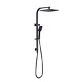 Kartell Nero Square Thermostatic Exposed Bar Shower with Overhead Drencher & Sliding Handset