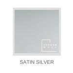 Satin silver Showerwall sample, modern bathroom wall panel texture, waterproof shower wall board design example.