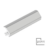 3D illustration of shower wall extruded panel profile, construction detail, waterproof bathroom fixture, interior design component