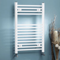 Kartell Straight Central Heated Towel Rail White 22mm Bars