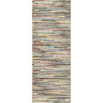 Vertical stack of colorful wooden planks wall texture, multicolored reclaimed wood paneling, sustainable material wallpaper pattern, abstract background of painted wood strips, rustic decor concept