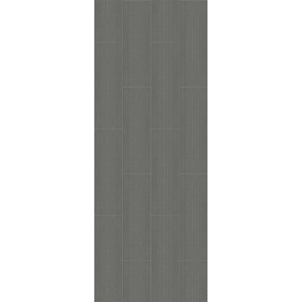 Gray textile texture wallpaper design with vertical lines and block patterns.