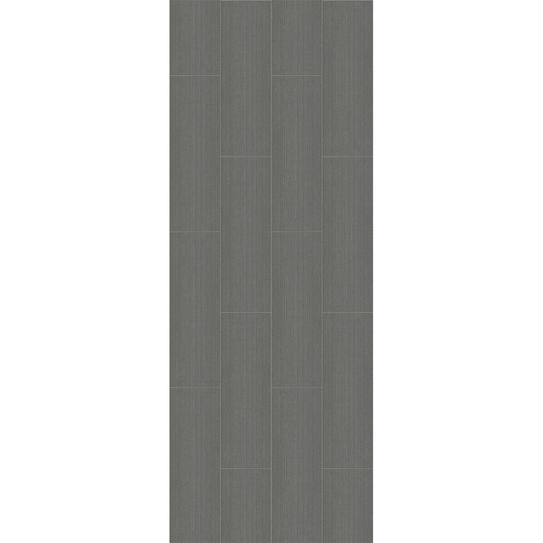 Gray textile texture wallpaper design with vertical lines and block patterns.