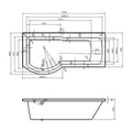 Kartell Adapt 1700mm P Shaped Left Hand Bath with Leg Sets