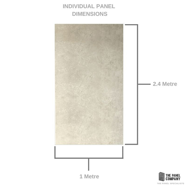 Large Beige Concrete 1.0m x 2.4m Shower Panel