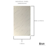 Large White Carrara Marble 1.0m x 2.4m Shower Panel