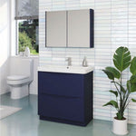 Kartell Cayo 500mm Floor Standing 2 Drawer Unit & Ceramic Basin - Blue