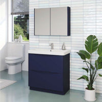 Kartell Cayo 500mm Floor Standing 2 Drawer Unit & Ceramic Basin - Blue