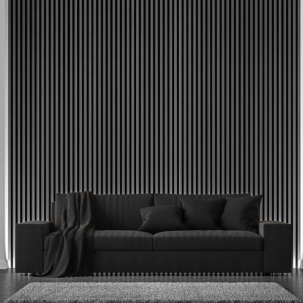 Charcoal Acoustic Slat Wall Panel - Sulcado