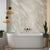 Large Dark Grey Beige Marble Shower Panel