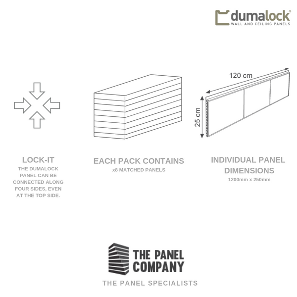 Dumalock 2 Tile Stone Dark Concrete | 8 Pack
