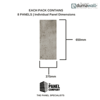 Dumawall Plus Dark Cement | Solid Bathroom Wall Tile | 8 Pack