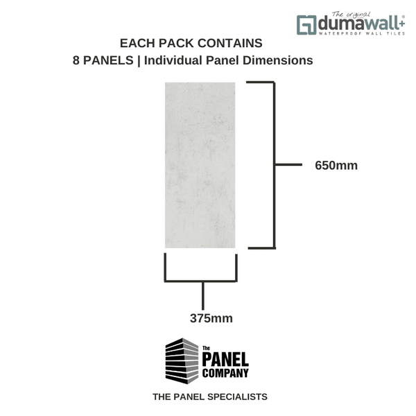 Dumawall Plus Light Cement | Solid Bathroom Wall Tile | 8 Pack