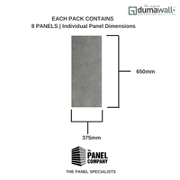Dumawall Plus Polished Concrete | Solid Bathroom Wall Tile | 8 Pack