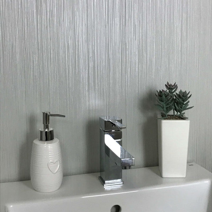 Abstract Brushed Effect Silver PVC Panels | The Panel Company
