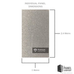 Premium Large Dark Grey Metallic Gemstone 1.0m x 2.4m Shower Panel