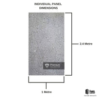 Premium Large Grey Granite Terrazzo 1.0m x 2.4m Shower Panel