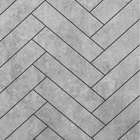 Premium Large Grey Herringbone Tile 1.0m x 2.4m Shower Panel