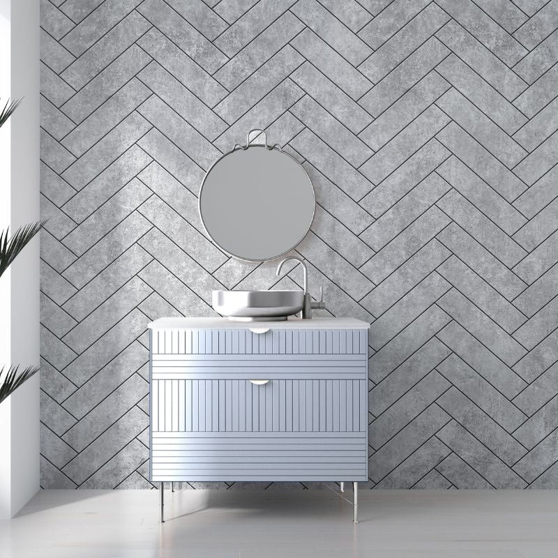 Grey herringbone tile discount