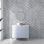 Premium Large Grey Herringbone Tile 1.0m x 2.4m Shower Panel