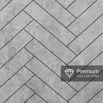 Premium Large Grey Herringbone Tile 1.0m x 2.4m Shower Panel