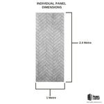 Imprevia Large Grey Herringbone Tile 1.0m x 2.4m Shower Panel