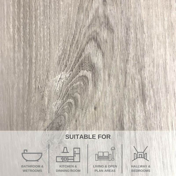 Tummel Grey Oak SPC Flooring | w/ Built In Underlay | Elegance Range | 2.196M² Pack