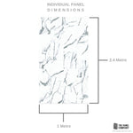 Premium Large Grey Onyx 1.0m x 2.4m Shower Panel