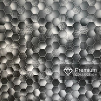 Modern geometric hexagonal pattern wall tile from premium collection, textured silver metallic tiles for stylish interior design and home decor.