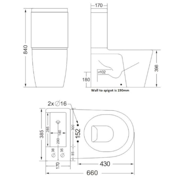 Kartell 2 in 1 WC & Basin