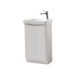 Kartell Arc 500mm Floor Standing 2 Door Cloackroom Unit & Ceramic Basin - Cashmere