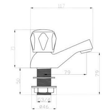 Kartell Alpha 3/4" Bath Taps (Pair)