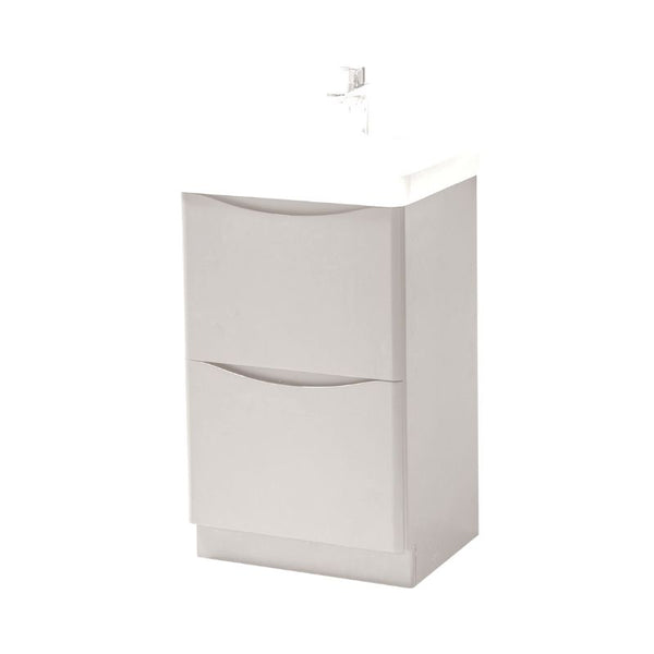 Kartell Arc 500mm Floor Standing 2 Drawer Unit & Ceramic Basin - Cashmere